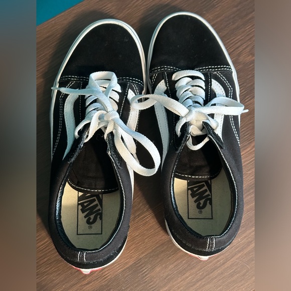 Vans Old Skool Classic Shoe Black Suede Canvas W/8.5 M/7 - Picture 4 of 8